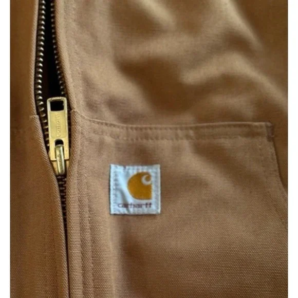 Vintage CarharttBrown Duck J140 Jacket 3XL Quilted Flannel Liner Hooded USA‎